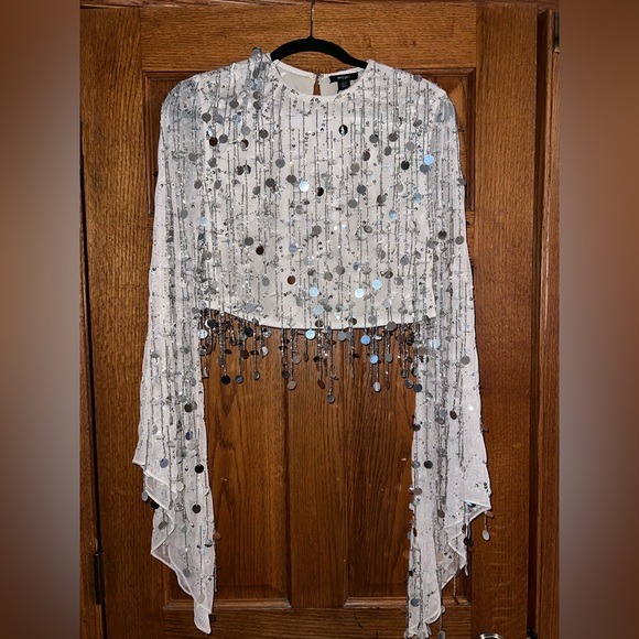 Nasty Gal White Sequin Blouse - Picture 6 of 9